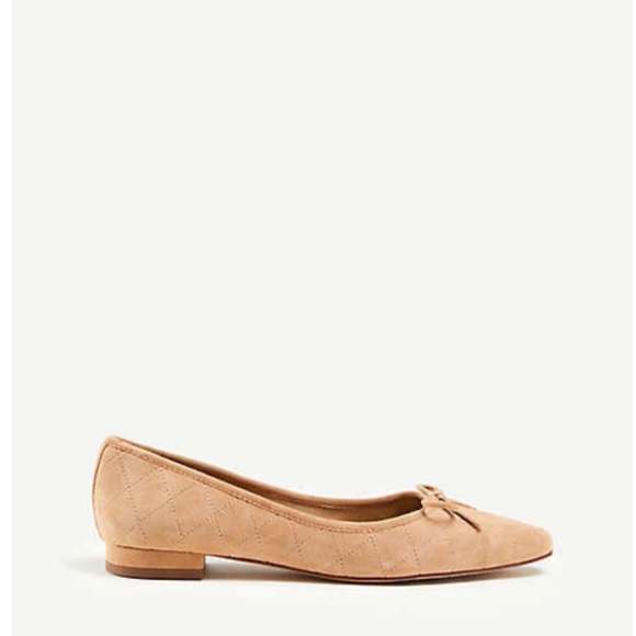 ANN TAYLOR Beige Tan Suede Ballet Flats 9 - Picture 8 of 8